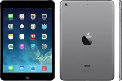 A product shot of an Apple iPad mini 2, showing the front and back views.