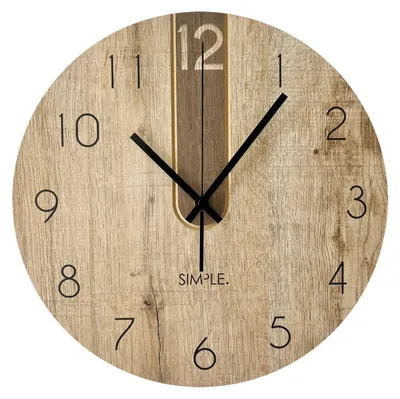 Image de Horloge murale 3D "STYLER", diamètre 36 cm, design moderne en bois, décoration idéale pour le salon, la cuisine, le bureau ou la chambre. Horloge 3D "JOSEPH"