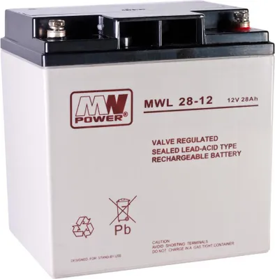 Zdjęcie produktu dla Mwl 28-12: Akumulator Agm 12V/28Ah, 166*125*175 (M5)