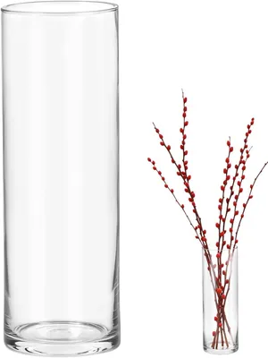 Obrázok produktu pre Valcová váza, priehľadná, výška 30 cm, priemer 10 cm, vhodná na aranžovanie kvetov