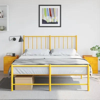 Obrázok produktu pre Maison Exclusive - Nočné stolíky 2 ks. Žlté 34,5x39x44 cm Oceľ