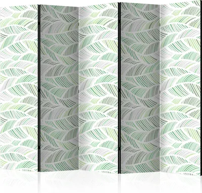Produktbild von Akusticher Raumteiler Blätter Foto Paravent 225x172 cm beidseitig auf Vlies-Leinwand bedruckt Akustikschaum Trennwand Spanische Wand Sichtschutz Home OfficeNatur Botanik Abstrakt f-C-0273-z-c
