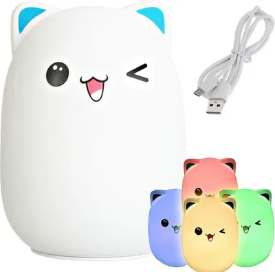 Obrázok produktu pre Verk 24085 Nočná RGB lampička dotyková mačiatko USB 1200mAh s diaľkovým ovládaním