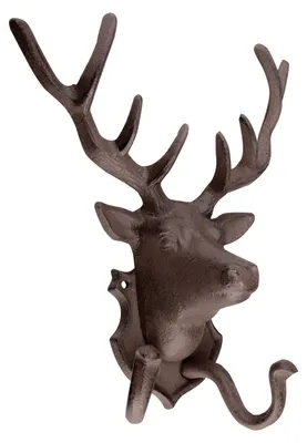 Produktbild von 2er Wandhaken Hirsch Gusseisen Kleiderhaken Vintage Wandhaken Landhaus Deko
