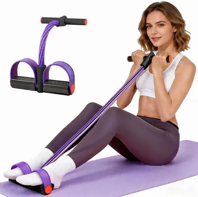 Productafbeelding van Pedal Resistance Trainer, 6 tubes, 50 lbs trekvermogen, voor buiktraining