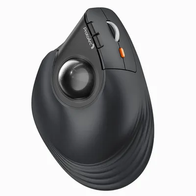 Produktbild von Kabellose Trackball-Maus mit Fingersteuerung, wiederaufladbar, kompatibel mit 3 Geräten, schwarz