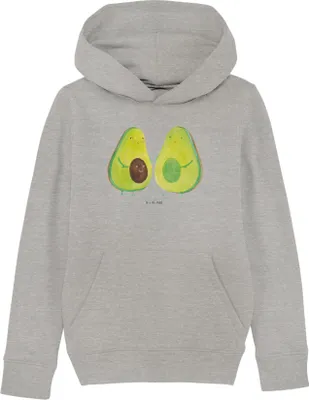 Produktbild von Mr. & Mrs. Panda Kinderpullover Avocado Pärchen 9-11 Jahre (134/146) - Heather Grey - Geschenk, Hoodie, Sweatshirt, Sweater, Familie, Kinderbekleidung, Schwangerschaft