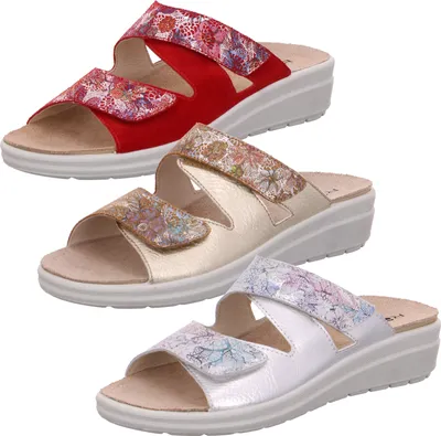 Produktbild von Rohde Rivella 5735 Damen Pantoletten Clogs Leder Keilabsatz, Größe:39 EU, Farbe:Gold