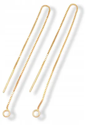 Produktbild von MIXFORM 925 Silber Ohrstecker mit Kette, 18K vergoldet