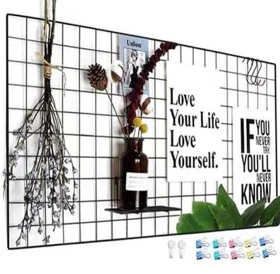Obrázek produktu pro Černá nástěnná mřížka, 40 x 80 cm, univerzální, pro kutily, kovová, nástěnka