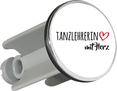 Produktbild von Huuraa Waschbeckenstöpsel Tanzlehrerin mit Herz 4cm höhenverstellbar Abflussstopfen Geschenkidee