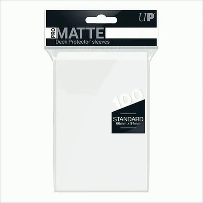 Produktbild von 100 Ultra Pro Card Protector Sleeves : Pro-Matte - 66 x 91mm, Farbe:weiß / white