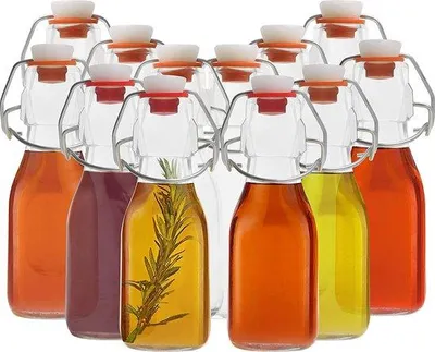 Produktbild von Famanu Glasflaschen Set 100ml - Lufdichte Beugelflaschen (12er Pack)