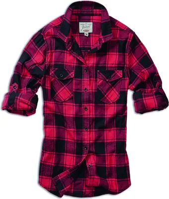 Produktbild von Brandit Damen Amy Flannel Langarm-Shirt Größe 4XL Farbe Rot/Schwarz