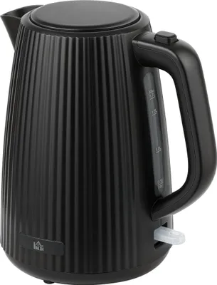 Produktbild von Elektrischer Wasserkocher, 1,7L, Schnellkochfunktion, 2200W, mit herausnehmbarem Kalkfilter, Abschaltautomatik, Schwarz