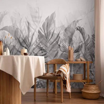 Produktbild von Vlies Fototapete - Magic Grove (Black and White) 350x245 cm Blätter b-A-0696-a-c
