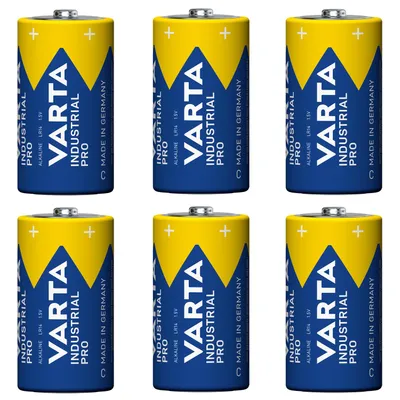 Image de 6 piles alcalines R-14 LR14 C 1,5 V Varta Industrial Pro