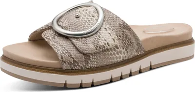 Produktbild von Tamaris Comfort Lederpantolette - Beige / Snake Leder : 39 : Normal Größe: 39 Weite: Normal