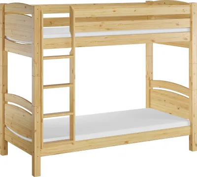Produktbild von Etagenbett Massivholz Kiefer 90x200cm hohes Stockbett Zubehör wählbar V-60.13-09Ni100Rollrost und Matratze inkl.