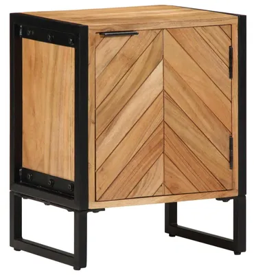 Obrázek produktu pro Noční stolek Hnědá 40 x 30 x 50 cm Masivní akáciové dřevo a kov