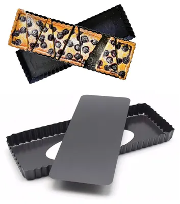 Rechteckige Quicheform 36,5x14,5 cm, antihaftbeschichtet, schwarz
