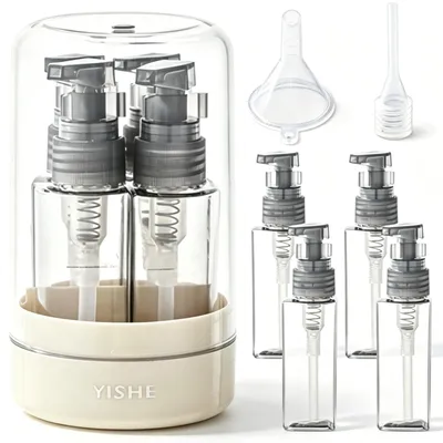 Zdjęcie produktu dla Zestaw podróżny 4 w 1 - butelki o pojemności 50 ml z etykietami - kolor żółty