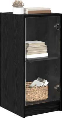 Zdjęcie produktu dla vidaXL Kredens o wyglądzie czarnego dębu 35 x 37 x 76 cm materiał drewnopochodny