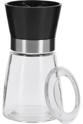 Produktbild von Gewürzmühle mit Keramikmahlwerk EUROHOME® – aus Glas und Kunststoff, 7x7x14cm – passt perfekt auf Ihren Tisch