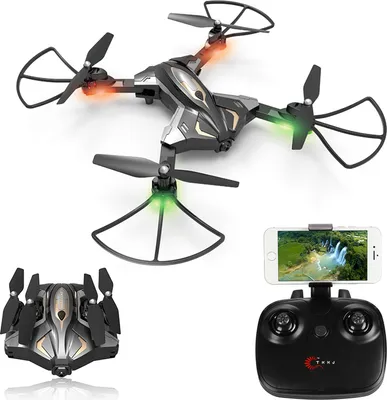 Immagine prodotto di Drone pieghevole I5HW - App WiFi, controllo G-Sensor, FPV, modalità Headless, distanza di volo di 80 m, telecomando da 850 mAh