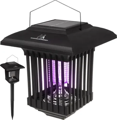 Obrázok produktu pre 2 v 1 Solárne LED dekoratívne svetlo s lapačom hmyzu Lampa proti komárom s UV svetlom Solárna lampa Zabijak hmyzu 2 pracovné režimy IP44
