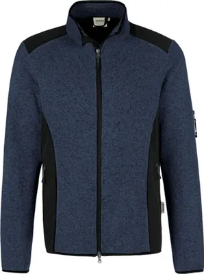 Produktbild von HAKRO Strickfleecejacke Dawson 836, marine meliert, 2XL