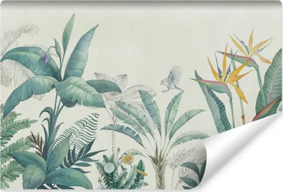 Produktbild von Muralo Vlies Fototapete tropische BLÄTTER Blumen Pflanzen Natur Br. 90cm x Hö. 60cm