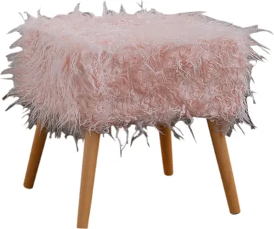 Produktbild von KAWOLA Hocker Fell FYNN Flokati Fellhocker rosa