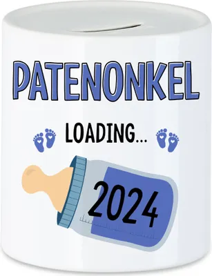 Produktbild von Patenonkel Loading 2024 Spardose Geschenk Werdende Patenonkel Babynews mit Ladebalken Schwangerschaft Geschenkidee