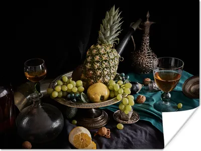 Produktbild von MuchoWow® Poster Obst - Wein - Stilleben 40x30 cm - Plakate für die Wände - Poster Wohnzimmer