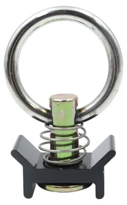 Einzelbolzen-Beschlag für L-Schiene, runder Ring, schwarz, 61 mm