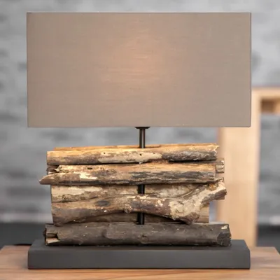 Produktbild von cagü: Unikat Tischlampe AMBON Braun aus Treibholz handgefertigt 40cm Höhe