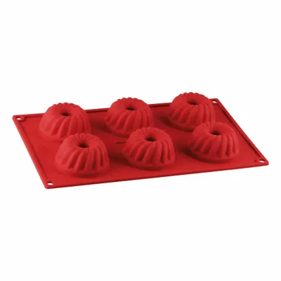Produktbild von Dr Oetker forma do mini bundt cake 6-częściowa silikonowa elastyczna forma do pieczenia bundt cake, do słodkich mini bundt cake, praktyczna silikonowa z tworzywa sztucznego