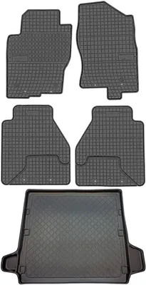 Immagine prodotto di Nissan Pathfinder III SUV (2005-2013) - Set: Tappetini in gomma per l'abitacolo + Tappetino per il bagagliaio