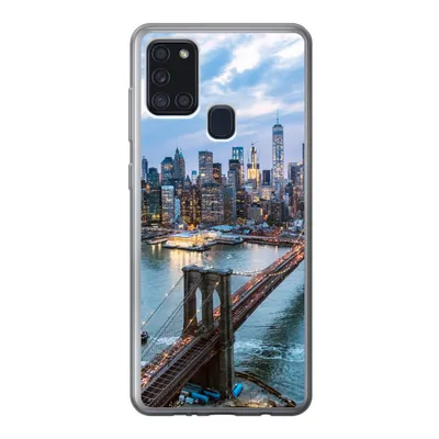 Produktbild von MuchoWow® Handyhülle Schutzhülle Hülle für Samsung Galaxy A21s New York - Skyline - Brücke Silikon Softcase Handy Hülle - Hartschale