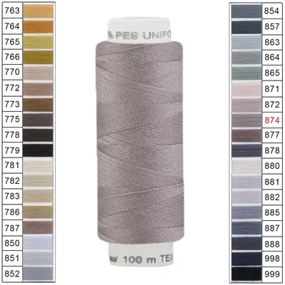 100m / 1 Spule Unipoly 120 TEX14x2 Polyester betongrau
