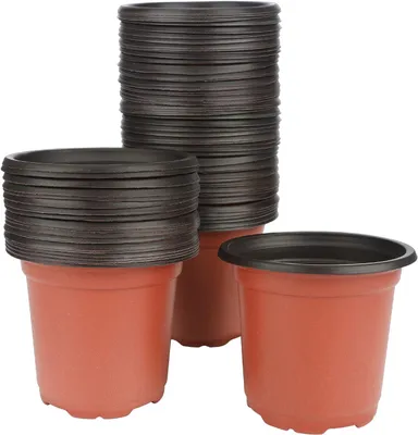 Produktbild von 100 Stk 10cm Pflanzentöpfe aus Kunststoff Blumentopf Plastik Anzuchttopf rund zur Anzucht und Aussaat