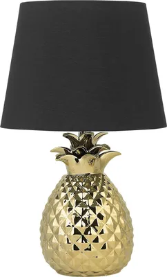 Obrázok produktu pre BELIANI Stolná lampa zlatá čierna 52 cm keramický podstavec v tvare ananásu polyesterové tienidlo eklektický štýl obývačka spálňa