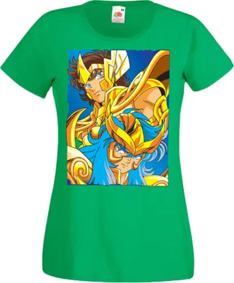 Zdjęcie produktu dla Koszulka Damska Manga Anime Saint Anime Seiya Knights Of The Zodiac Saint Anime Seiya Knights Of The Zodiac, Lady XL / Zielony