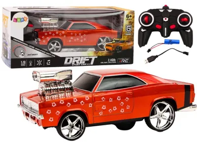 Obrázek produktu pro Dálkově ovládané auto, měřítko 1:18, drift, 360 stupňů, světla, zvuky, červená barva