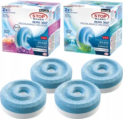 Image de Ceresit Absorbeur d'humidité Aero 360 4x450g Lavande Fraîcheur de la montagne en comprimés