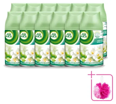 Obrázek produktu pro 12 kusů náplně do automatického osvěžovače Air Wick Freshmatic – vůně jasmínu a bílých květin – 250 ml – výhodný balení