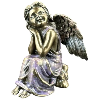 Produktbild von Dekorative Engel Figur Klein Veronese – Schutzengel Statue Bronze Optik Wohnraum Dekoration WU70502A4