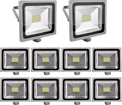 Produktbild von 10pcs 80W LED Fluter SMD Strahler mit PIR Bewegungsmelder,Greenmigo 120° Fluter IP65 Wasserdicht Aluminiumkörper Grau Kaltweiß