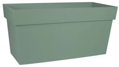 Produktbild von Pflanzkübel Blumenkasten Pflanztrog - 74 Liter - Kunststoff - 79 x 35 x 39 cm - Lorbeergrün - Mit Wasserreservoir und Rollen